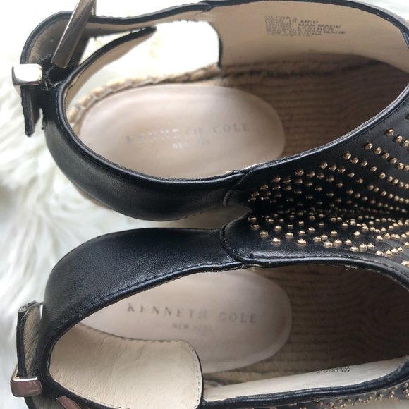 Kenneth Cole New York "Olivia 3" Studded Wedges - Picture 3 of 12